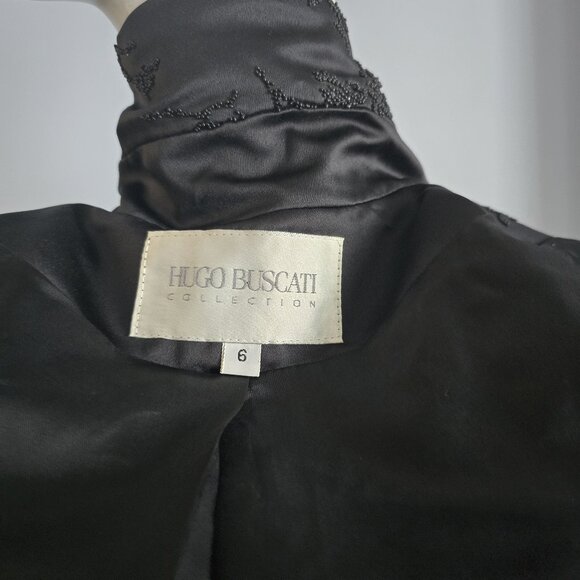 Vintage Hugo Buscatti Black Sequin Embroidered Evening Jacket - Picture 3 of 5